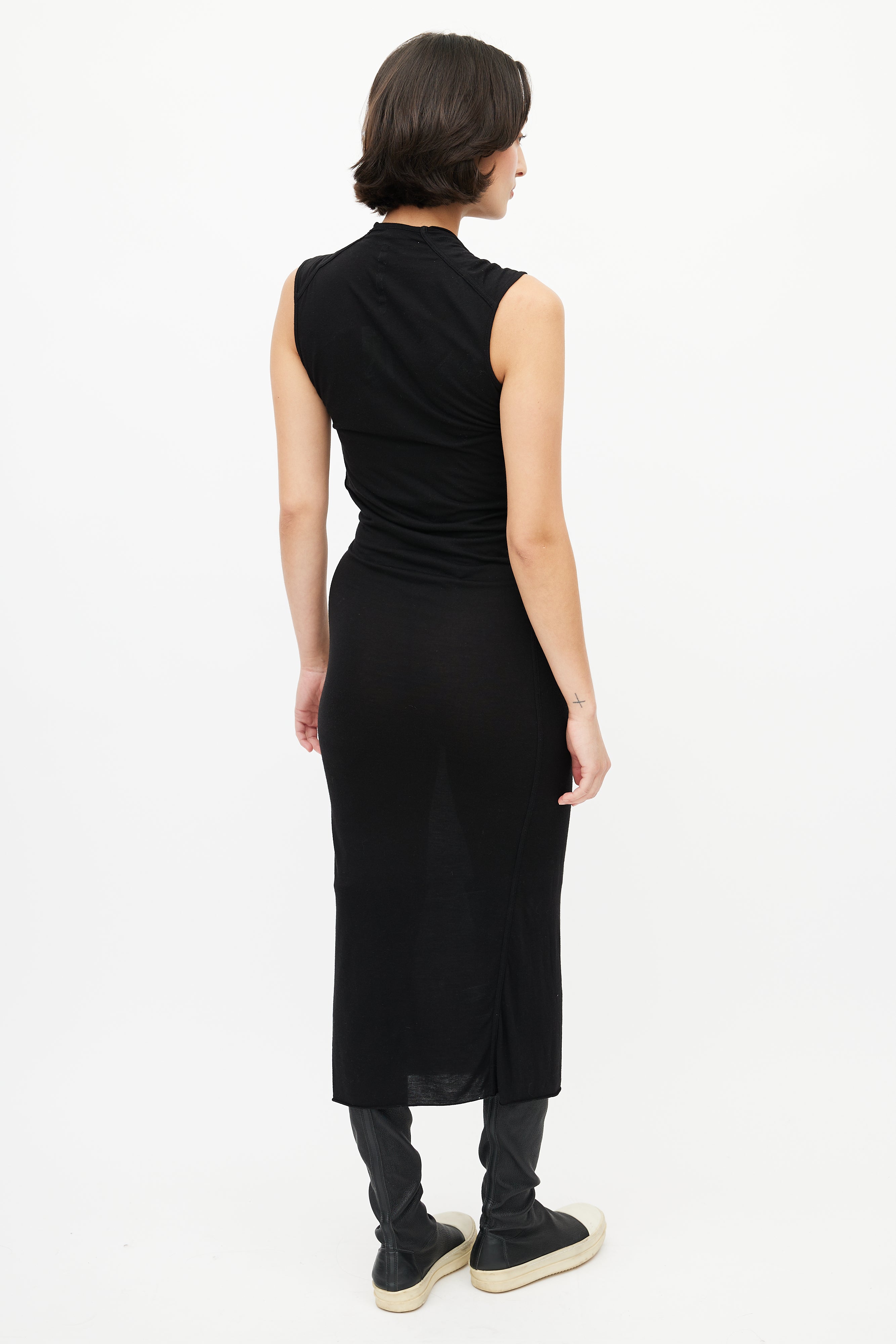 rick owens lilies maxi dress RICK OWENS LILIES Long Sleeve Slip Gown in Forest