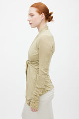 Rick Owens Lilies Light Green Wrap Cardigan