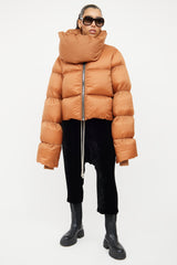 Rick Owens Rust Funnel Neck Jacket