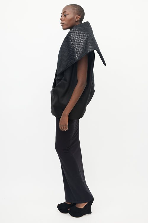 Rick Owens SS 2018 Black Asymmetrical Structured Sequin Dress