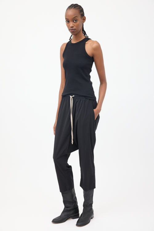 Rick Owens SS 2015 Black Faun Drop Seat Pant