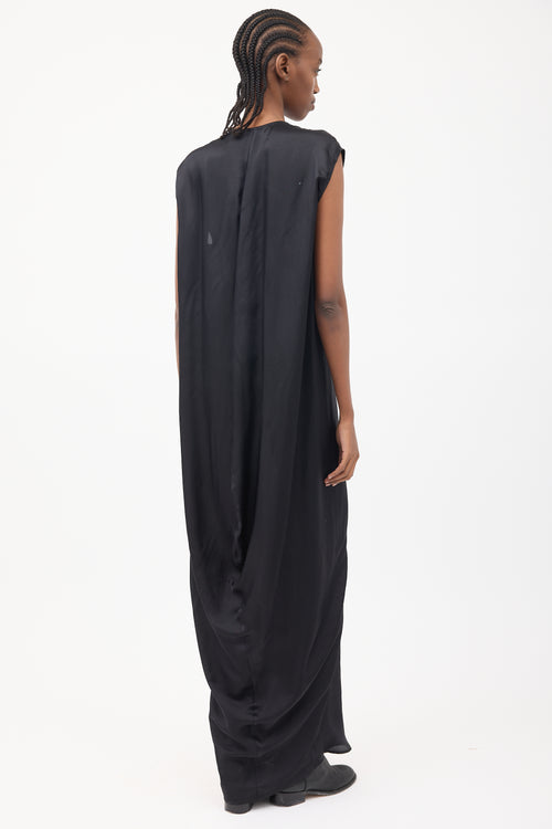 Rick Owens SS 2023 Black Efdu V-Neck Slip Dress