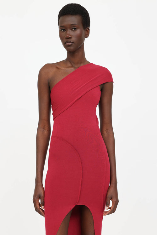 rick owens red dress SS24 Its knee Rick Owens Cardinal Red Velvet