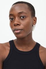 Rick Owens Brushed Silver Trunk Earring