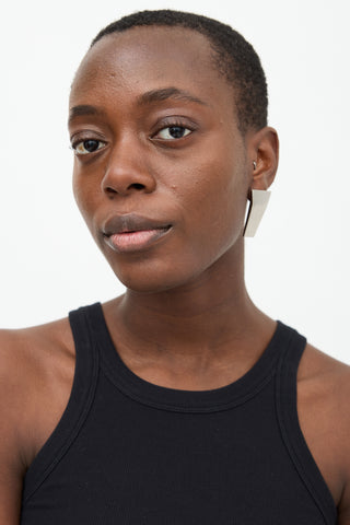 Rick Owens Brushed Silver Trunk Earring