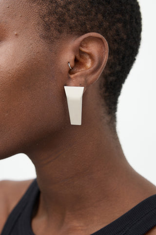 Rick Owens Brushed Silver Trunk Earring