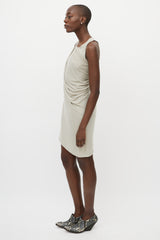 Rick Owens Taupe Draped Midi Dress