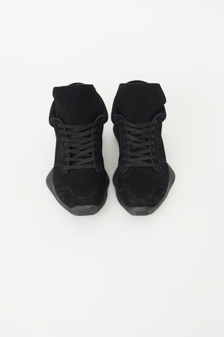 X Adidas Black Suede Tech Runner Sneaker