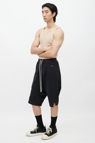 Rick Owens X Champion Black Mesh Jersey Shorts