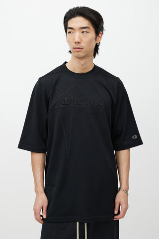 Rick Owens // X Champion Black Mesh Jersey T-Shirt – VSP Consignment