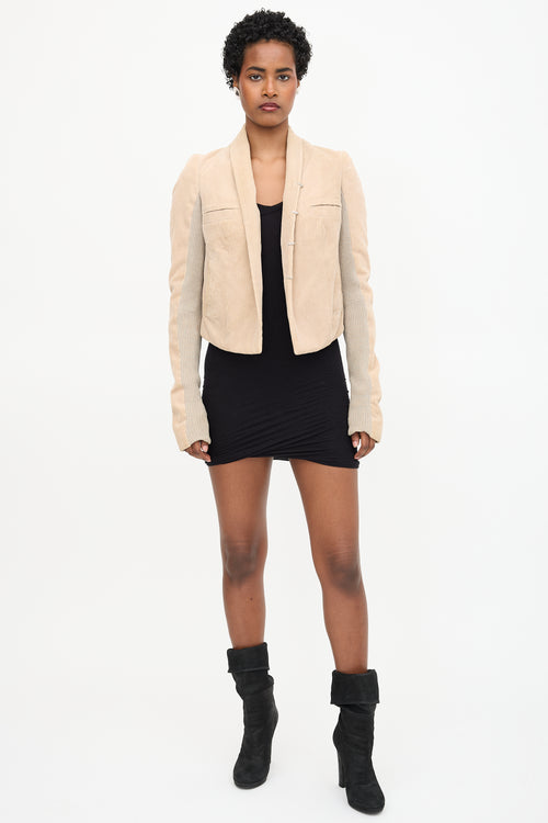 Rick Owens 2002 Corduroy Shawl Jacket
