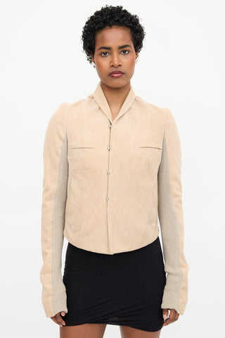Rick Owens 2002 Corduroy Shawl Jacket