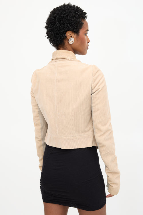 Rick Owens 2002 Corduroy Shawl Jacket