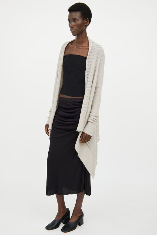 Rick Owens FW 2018 Grey Knit Long Sleeve Cardigan
