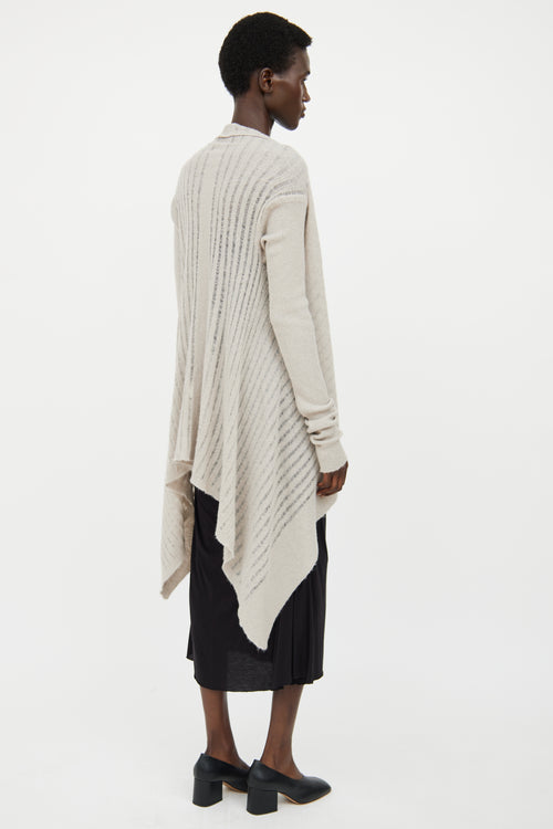 Rick Owens FW 2018 Grey Knit Long Sleeve Cardigan