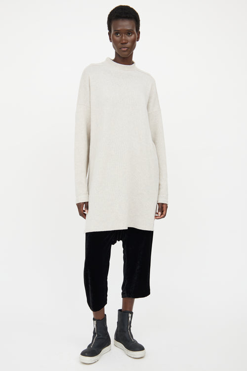 Rick Owens Grey Cashmere Long Sleeve Sweater