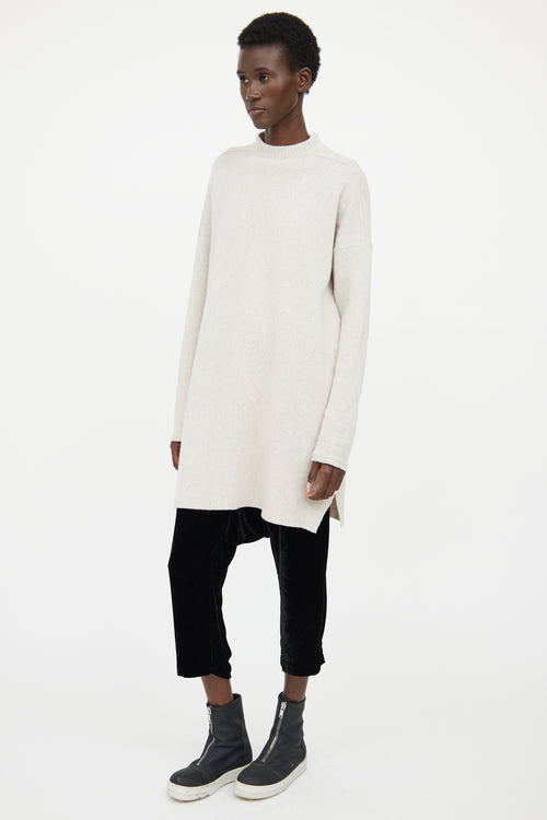 Rick Owens Grey Cashmere Long Sleeve Sweater