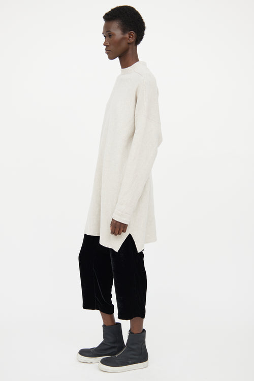 Rick Owens Grey Cashmere Long Sleeve Sweater