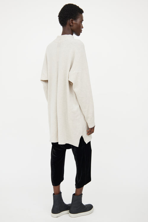 Rick Owens Grey Cashmere Long Sleeve Sweater