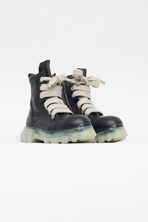 Rick Owens Black Jumbo Lace Tractor Boot