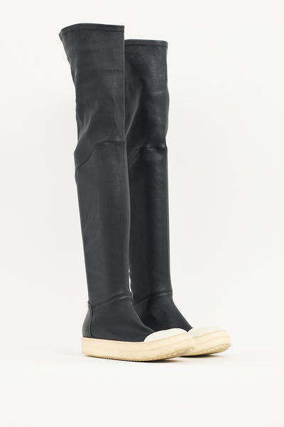 Rick Owens // Black Leather Stocking Boot – VSP Consignment