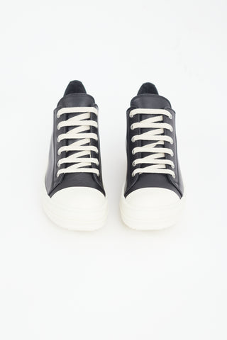 Rick Owens Black & White Leather Ramones Low Sneaker