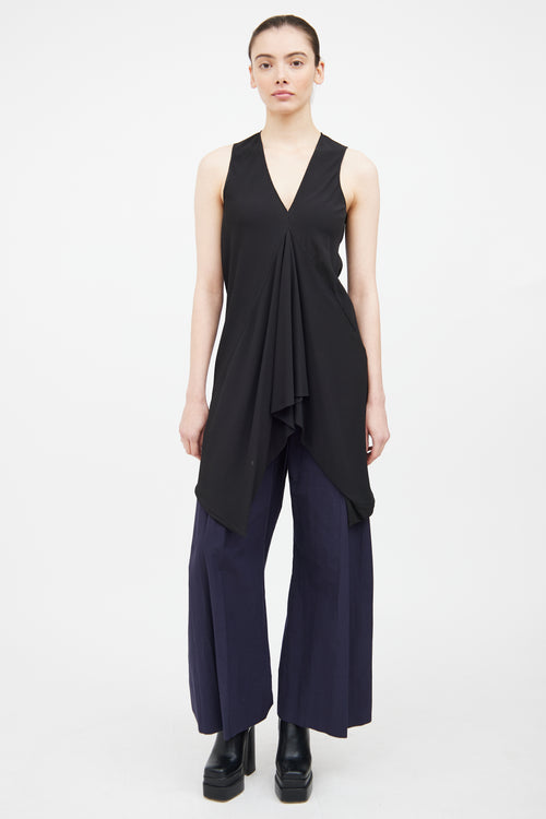 Rick Owens SS 2011 Black V-neck Tunic Top