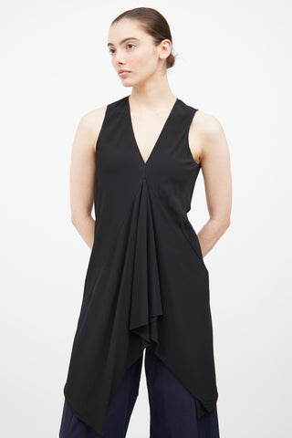 Rick Owens SS 2011 Black V-neck Tunic Top