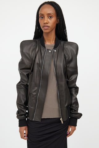 Rick Owens SS 2020 Black Leather Structured Jacket