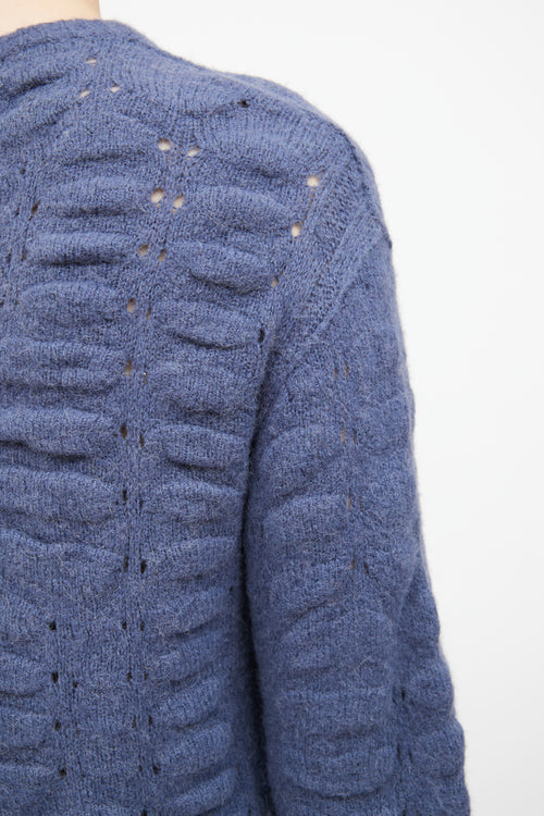 Rick Owens FW 2020 Lapis Blue Eyelet Sweater