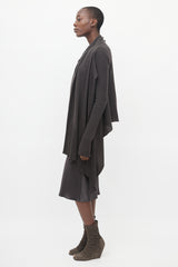 Rick Owens Brown Knit Wrap Cardigan & Tunic Set