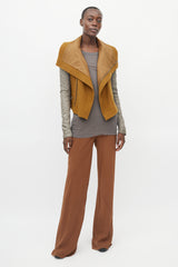 Rick Owens Brown & Taupe Wool Nylon Jacket