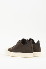 Rick Owens Brown & White Wool Ramones Low Sneaker