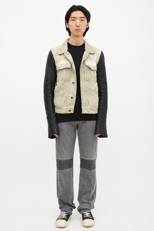 Rick Owens DRKSHDW Corduroy & Leather Jacket