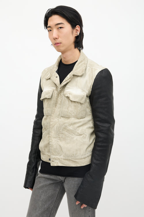 Rick Owens DRKSHDW Corduroy & Leather Jacket