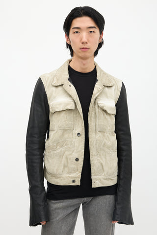 Rick Owens DRKSHDW Corduroy & Leather Jacket