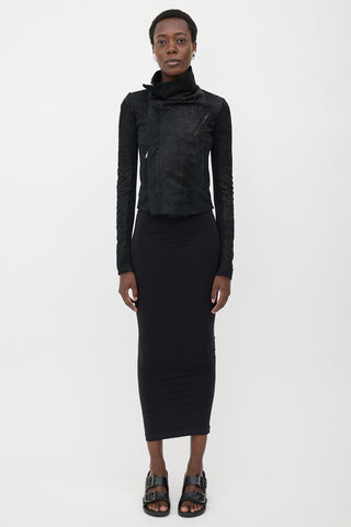 Rick Owens Distressed Leather Naska Jacket