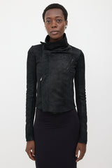 Rick Owens Distressed Leather Naska Jacket