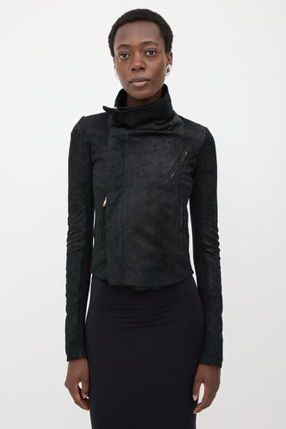 Rick Owens Distressed Leather Naska Jacket