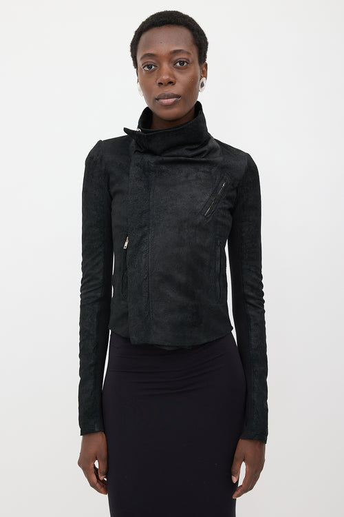 Rick Owens Distressed Leather Naska Jacket