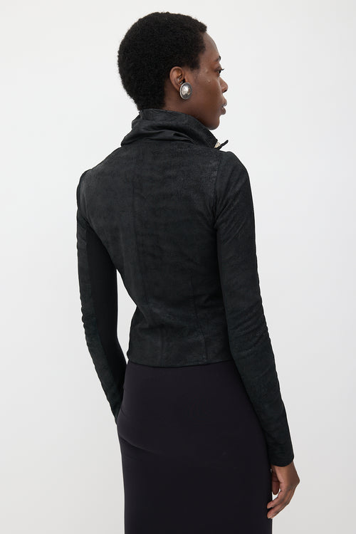 Rick Owens Distressed Leather Naska Jacket
