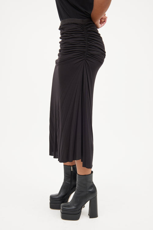 Rick Owens Lilies Black Fog Midi Skirt