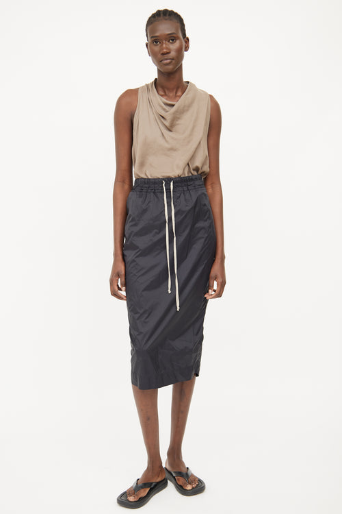 Rick Owens Black Nylon   Skirt