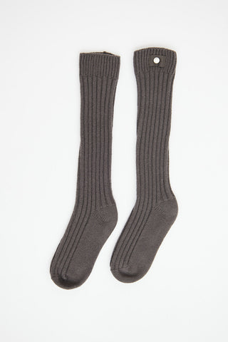 Rick Owens Grey Ribbed Cashmere Socks