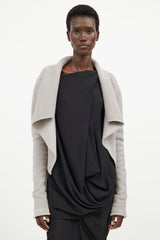 Rick Owens Grey Glitter Knit Cardigan
