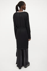 Rick Owens SS 2021 Black Long Open Cardigan