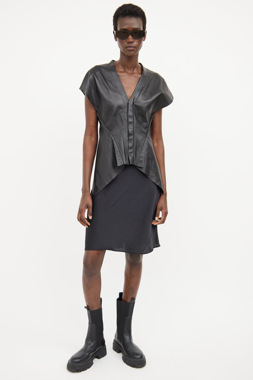 Rick Owens SS22 Black Naska Leather Vest