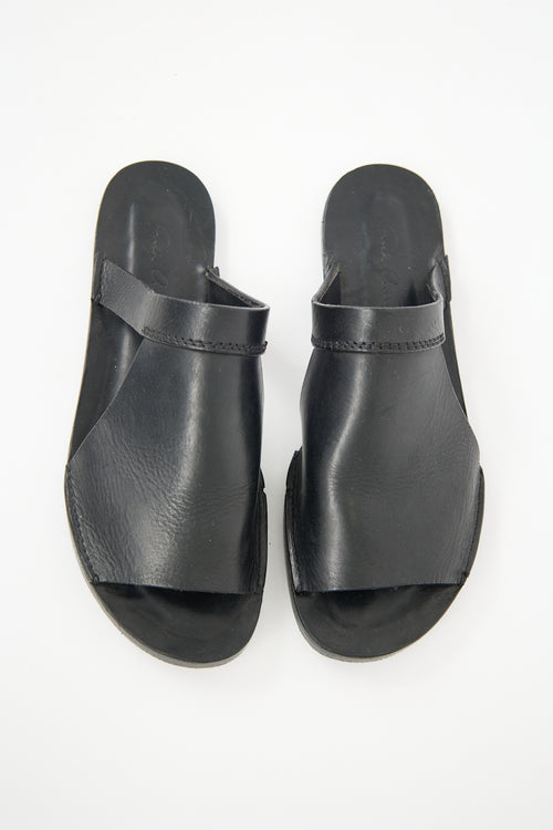 Rick Owens Leather Cut Out Sandal