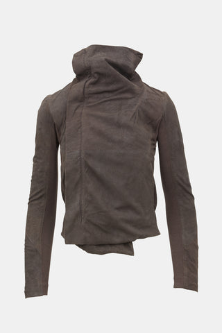 Rick Owens Leather Funnel Jacket