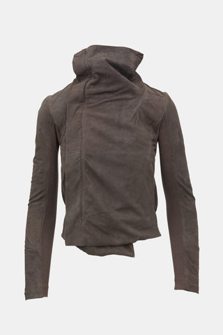 Rick Owens Leather Funnel Jacket